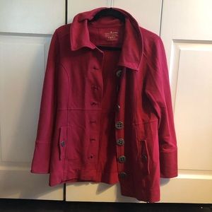 Neon Buddha Red Peacoat